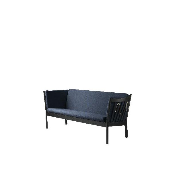 J149 3-pers sofa (Sort eg/Mrkebl uld)