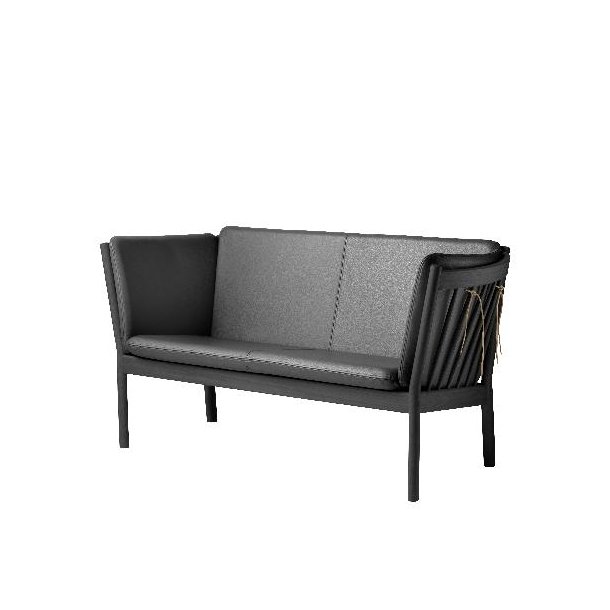 J148 2-pers sofa (Sort Eg/Sort lder)
