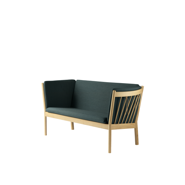 J148 2-pers sofa (Eg/Mrkegrn uld)