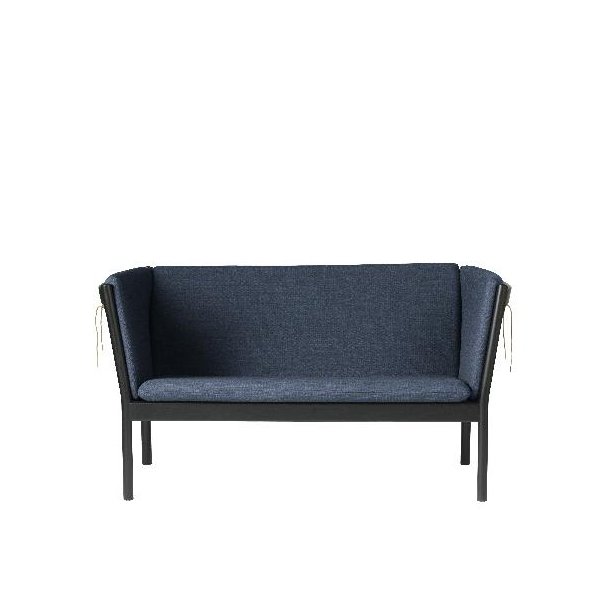 J148 2-pers sofa (Sort Eg/Mrkebl uld)