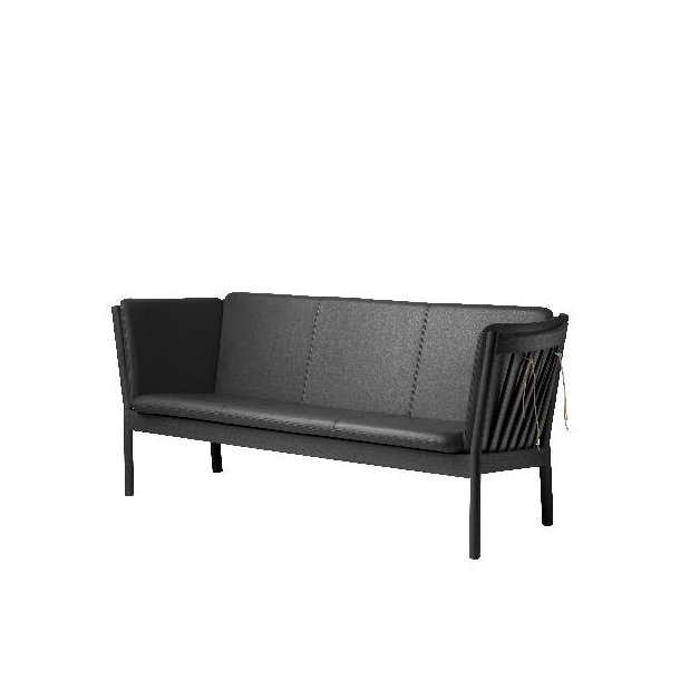 J149 3-pers sofa (Sort eg/sort lder)