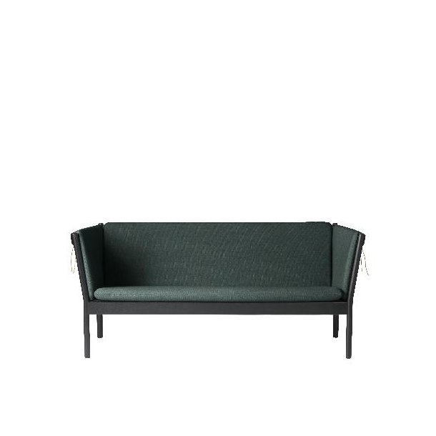 J149 3-pers sofa (Sort eg/Mrkegrn uld)