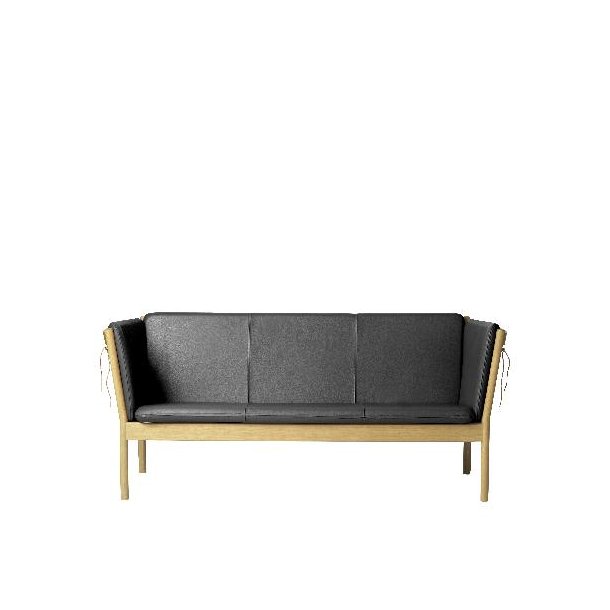 J149 3-pers sofa (Natur eg/sort lder)
