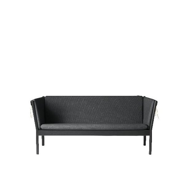 J149 3-pers sofa (Sort eg/Mrkegr uld)