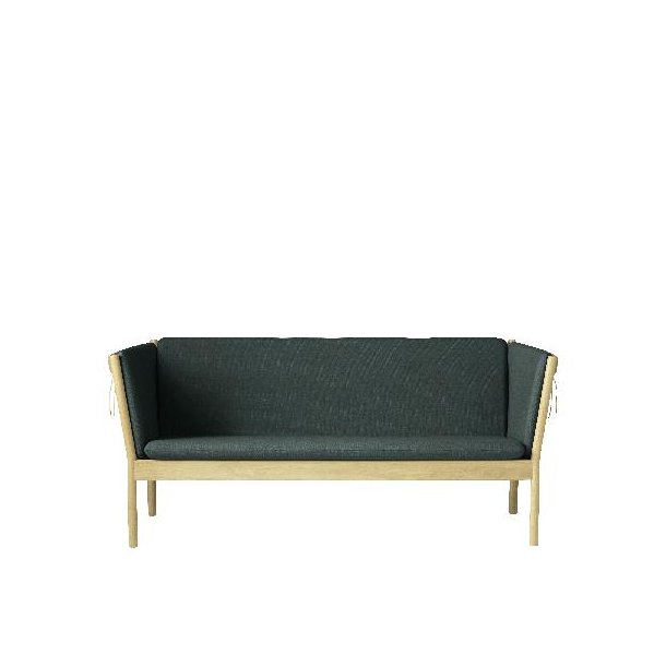J149 3-pers sofa (Natur eg/Mrkegrn uld)